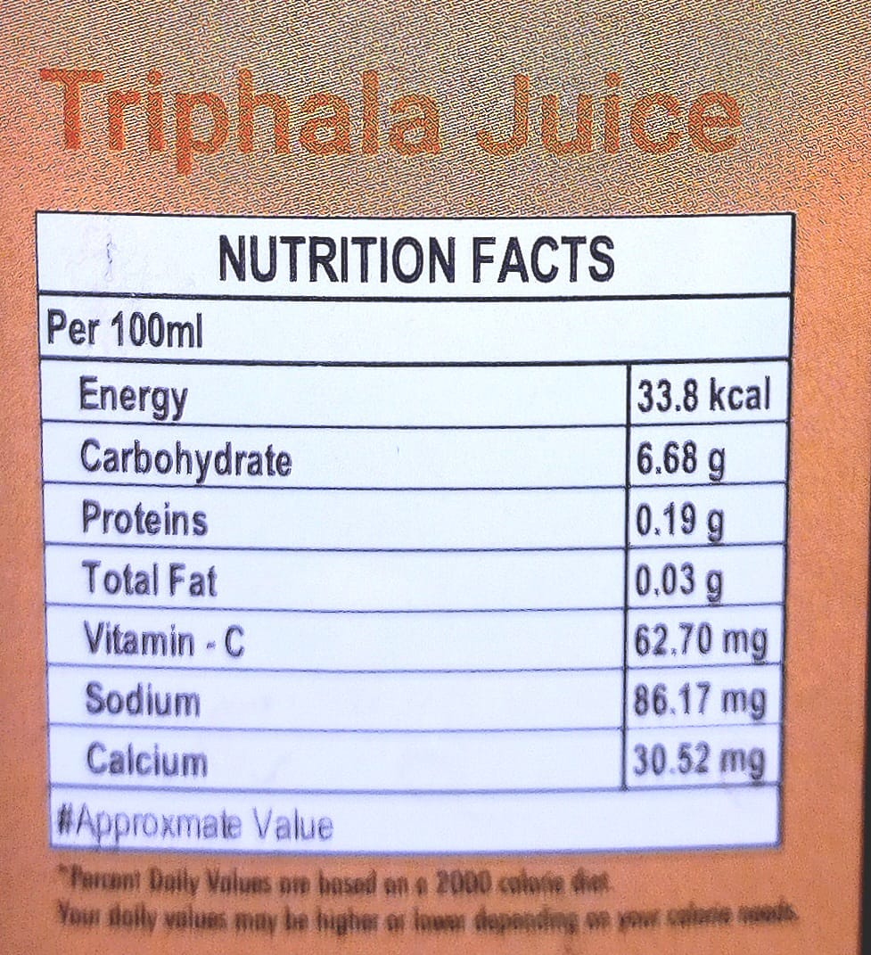 Juice | Triphala Juice - USDA Organic - No Added Flavours, Colours & No Added Preservatives - Indyo Organic - 500ml