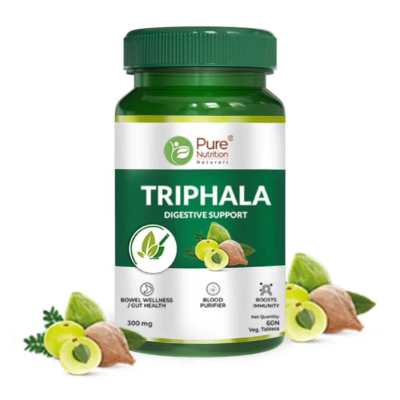 Triphala Tablets | Triphala Extract Supplement For Digestion & Immunity – Blood Purifier – Pure Nutrition – 60 Veg Tablets