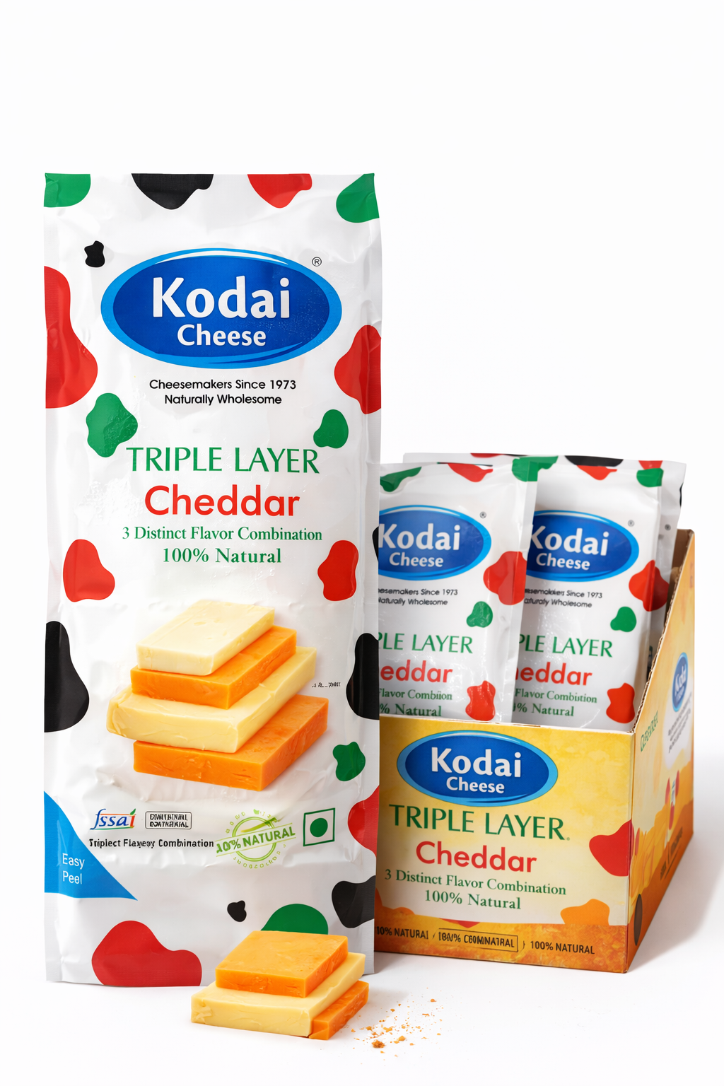 Cheddar Cheese | Triple Layer Cheddar -100% Natural – Pasteurized - Kodai – 200gm