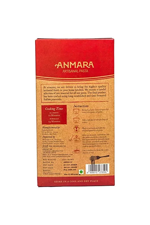 Pasta | Trofie Hard Durum Wheat Pasta – Organic - Italy - Anmara – 500gm