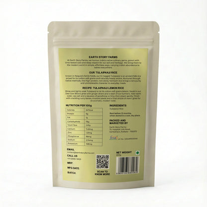 Rice | Tulaipanji Rice (Un-Parboiled)-Farms of Raigunj in West Bengal -100% Pure- Preservative Free, Chemical Free - Earth Story Farms- 800gm
