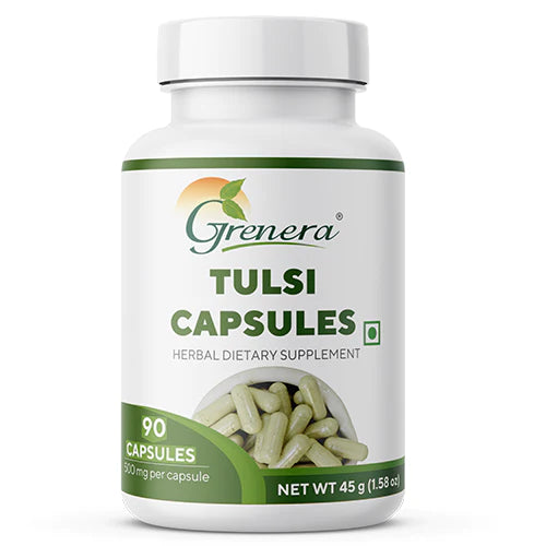 Tulsi Capsules | Natural - Vegan, Gluten Free, Preservatives Free & No Additives - Grenera - 90 Capsules