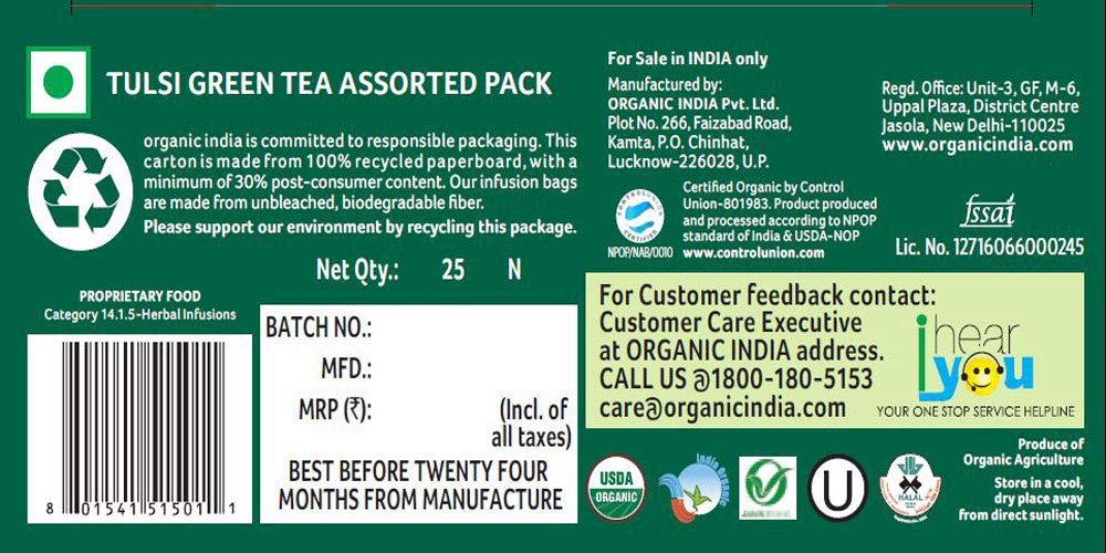 Tulsi Green Assorted Pack - Organic India