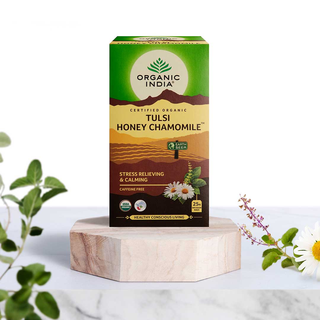 Tulsi Honey Chamomile – Caffeine Free - Organic India – 25Tea Bags