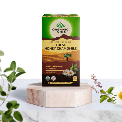 Tulsi Honey Chamomile – Caffeine Free - Organic India – 25Tea Bags