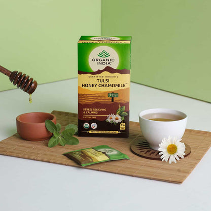Tulsi Honey Chamomile – Caffeine Free - Organic India – 25Tea Bags