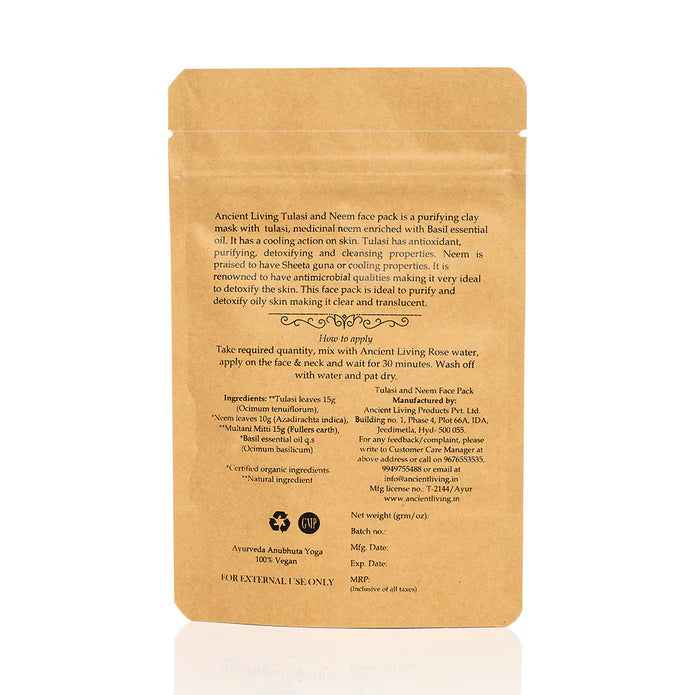 Tulsi &amp; Neem Face Pack - Ancient Living - 40gm