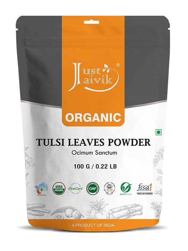 Tulsi Powder | (Ocimum Sanctum) - USDA Organic - Chemical Free - Just Jaivik - 100gm