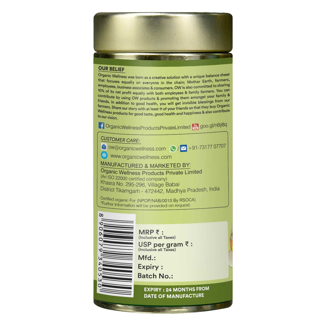 Tea | Tulsi Sweet Neem Tea - USDA Organic – Caffeine Free, Tin Pack - Organic Wellness –  100gm