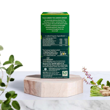 Tulsi Green Tea - Lemon Ginger – Organic India – 25 Infusion bag