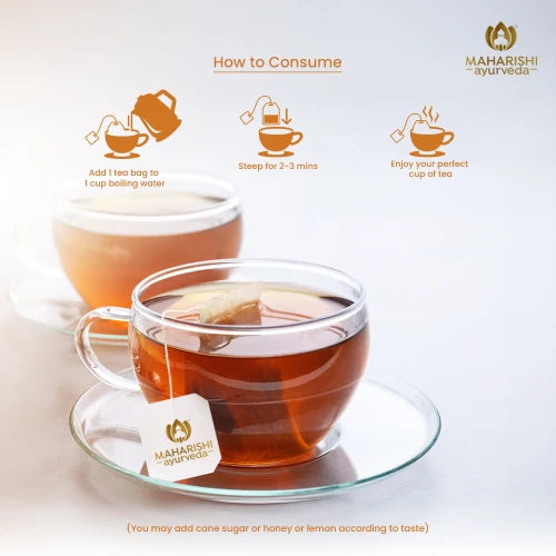 Tea | Tulsi Lemon Ginger Tea - Supports Immunity &amp; Digestion - Maharishi Ayurvedaindia - 20 Tea Bag