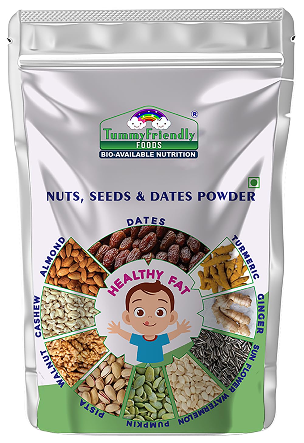 Dry Fruit Powder | Nuts, Seeds and Dates Powder - For Baby Kids - Vegan &amp; No  Added Preservatives - Tummy Friendly - 100gm