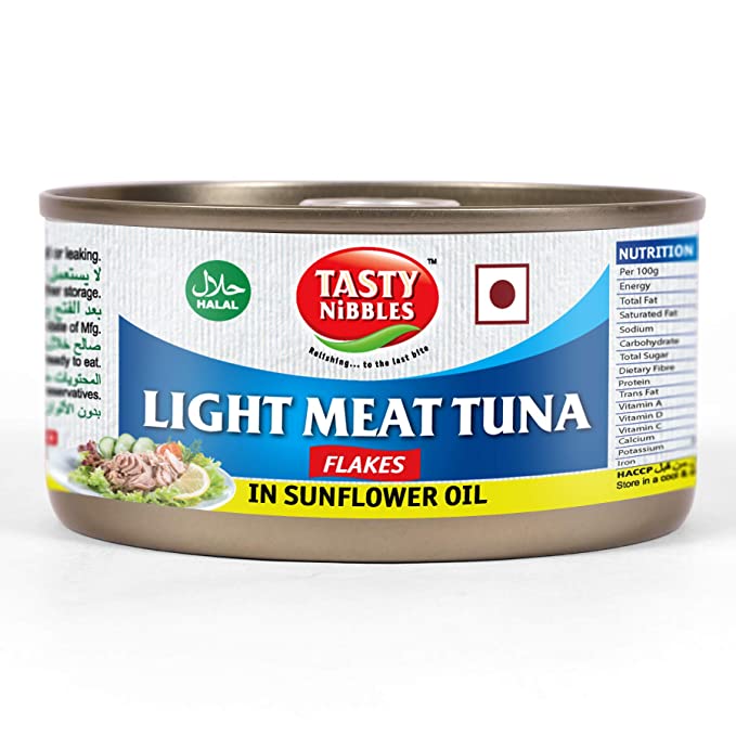Tuna | Light Meat Tuna Flakes In Sunflower Oil - Tasty Nibbles – 185ml