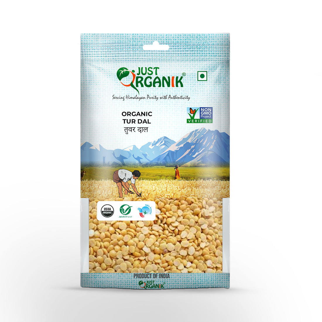 Arhar Dal | Tur Dal - USDA Organic - Just Organik - 500gm