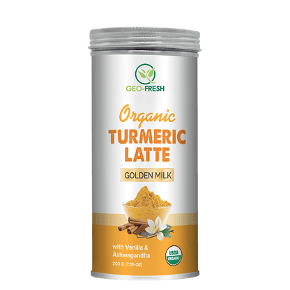 Turmeric Latte Golden Milk - Vanilla &amp;amp; Ashwagandha - Vegan &amp;amp; Gluten Free - Geo Fresh - 200gm