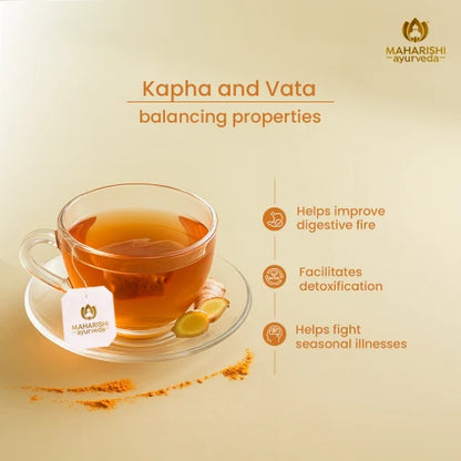 Tea | Turmeric Ginger Tea - Immunity &amp; Digestion Boosting Ayurvedic Blend - No Added Flavours - Maharishi Ayurveda - 20 Tea Bags
