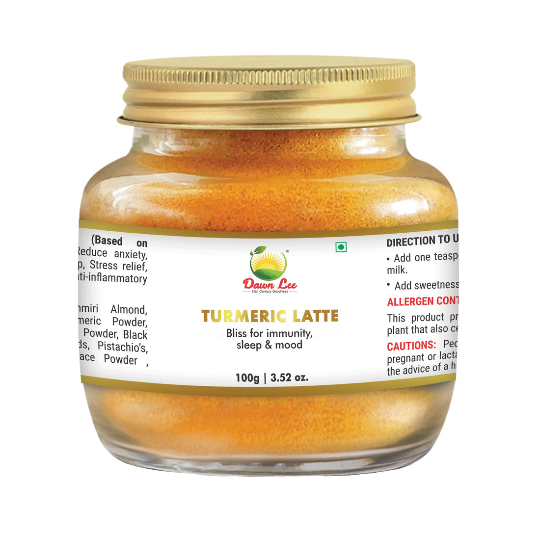 Turmeric Latte  | Made With Milk, Nuts Spices - Bliss For Immunity, Sleep &amp; Mood - No Added Preservatives – Dawn Lee – 100gm