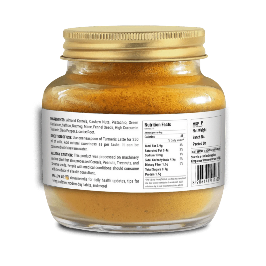 Turmeric Latte  | Made With Milk, Nuts Spices - Bliss For Immunity, Sleep &amp; Mood - No Added Preservatives – Dawn Lee – 100gm