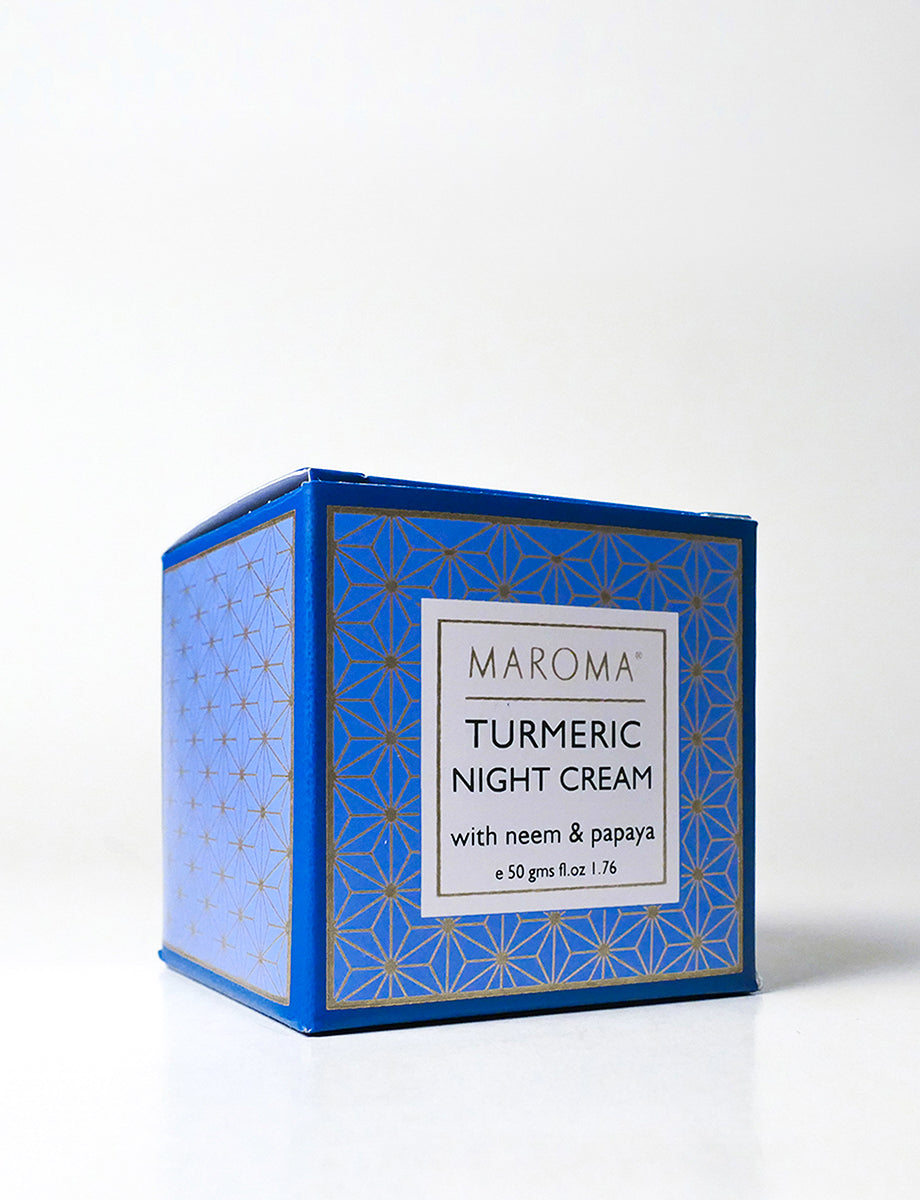 Night Cream | Turmeric Night Cream (With Neem &amp; Papaya) - 100% Natural - Cruelty Free, Palm Oil Free, No Parabens &amp; No Synthetic Fragrances - Maroma - 50gm