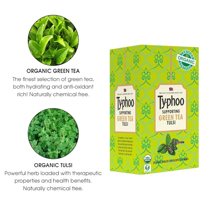 Organic Green Tea Tulsi - Typhoo -  25Tea Bags