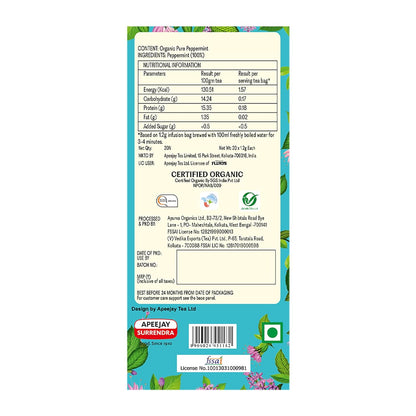 Tea | Refreshing Organic Peppermint Tea with Pure Peppermint - Flurys - 20Tea Bags