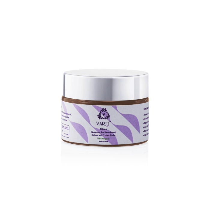 Ubtan | (Cinnamon, Red Sandalwood, Kalpasi And 27 Other Herbs) - 100% Organic - Parabens Fee , Silicone Free, No Fillers, No Mineral Oil &amp; No Added Synthetics Or Additives - Varti Ayurvedz - 50gm