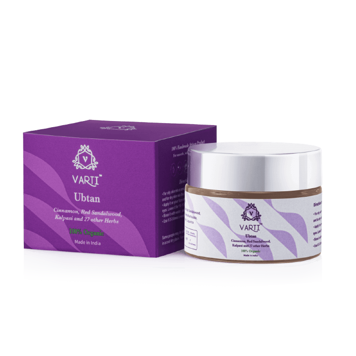 Ubtan | (Cinnamon, Red Sandalwood, Kalpasi And 27 Other Herbs) - 100% Organic - Parabens Fee , Silicone Free, No Fillers, No Mineral Oil &amp; No Added Synthetics Or Additives - Varti Ayurvedz - 50gm