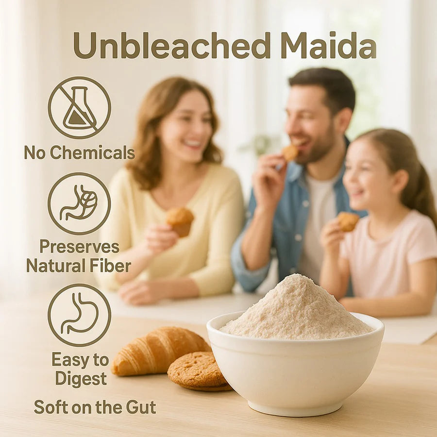 Maida | Organic Unbleached Maida Flour -Chemical-Free -Dhatu Organic  - 500gm