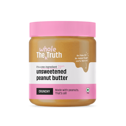 Peanut Butter | Unsweetened - Dark Chocolate - Crunchy - No Added Sugar - The Whole Truth - 325gm