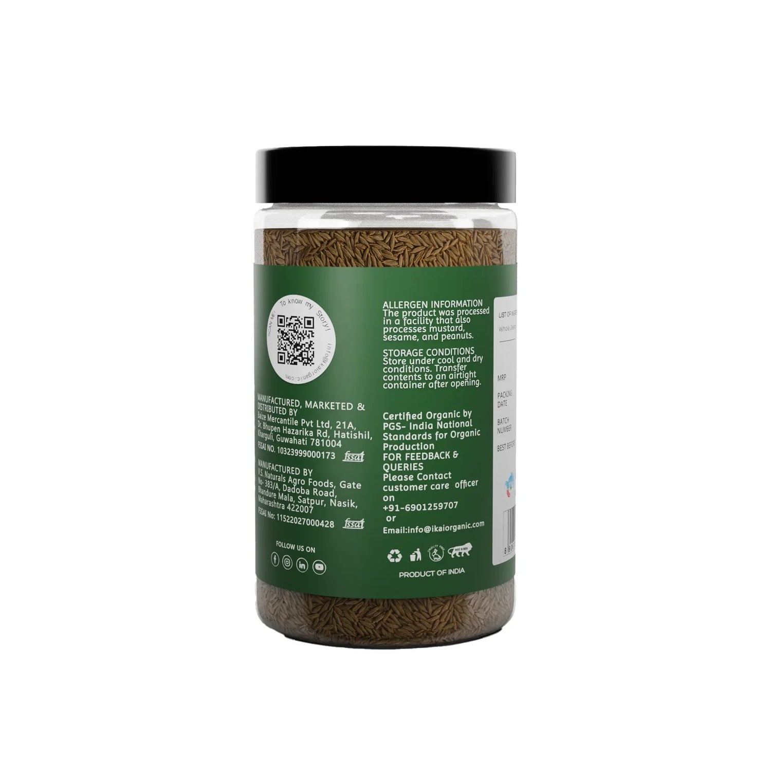 Seeds| Organic Cumin Seeds (Sabut Jeera) - Pure Healthy &amp; Aromatic- No Preservatives- Ikai Organic – 100gm