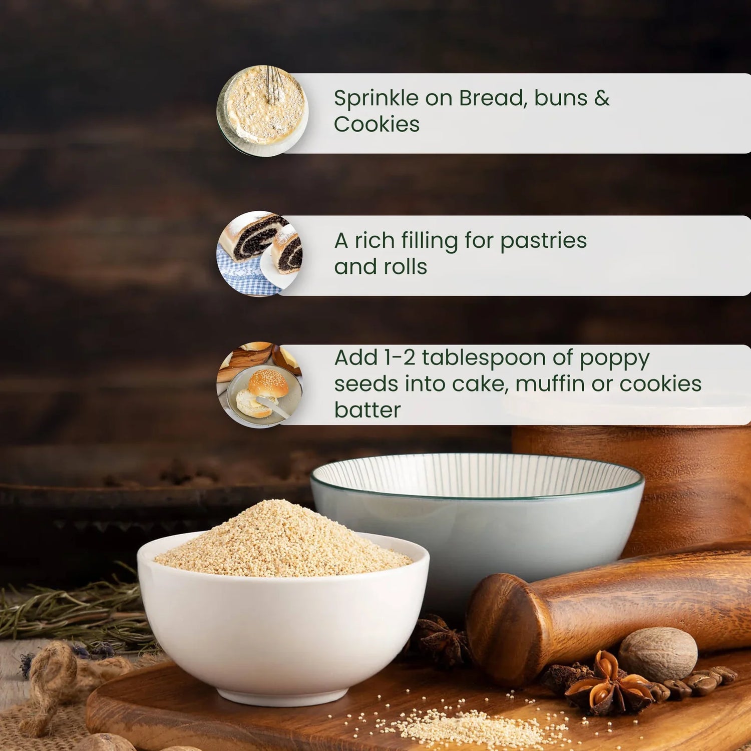 Seeds| Natural Poppy Seeds (Posto Dana)- Khus Khus, Pure , Exotic Spice - No Preservatives- Ikai Organic – 50gm