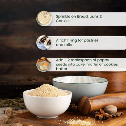 Seeds| Natural Poppy Seeds (Posto Dana)- Khus Khus, Pure , Exotic Spice - No Preservatives- Ikai Organic – 50gm