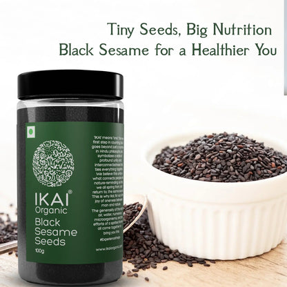 Seeds| Black Sesame Seeds - Kala Til ,Healthy Seeds ,Good Fats - No Preservatives- Ikai Organic – 100gm