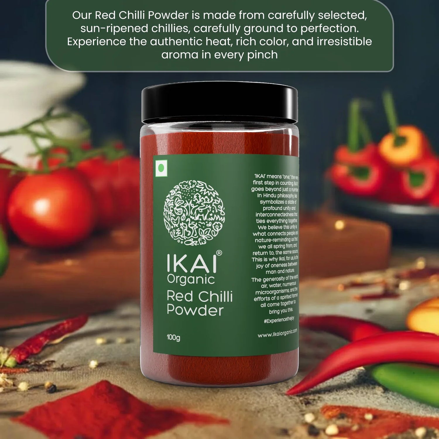 Chilli Powder |Organic Red Chilli Powder (Lal Mirch Powder)  - No Preservatives- Ikai Organic – 100gm