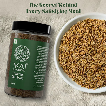Seeds| Organic Cumin Seeds (Sabut Jeera) - Pure Healthy &amp; Aromatic- No Preservatives- Ikai Organic – 100gm