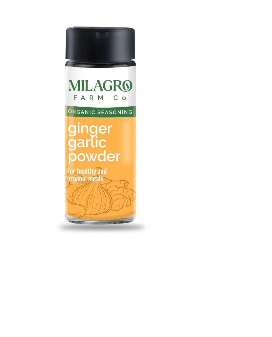 Seasoning | Ginger Garlic – For Healthy & Organic Meals – Chemical Free, No Additives & No Msg - Milagro Farm Co. – 60gm