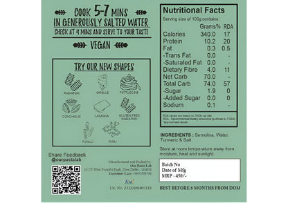 Pasta | Eggfree Mafalde Pasta - 100% Semolina - No Maida &amp;amp; No Added Preservatives - Our Pasta Lab – 200gm