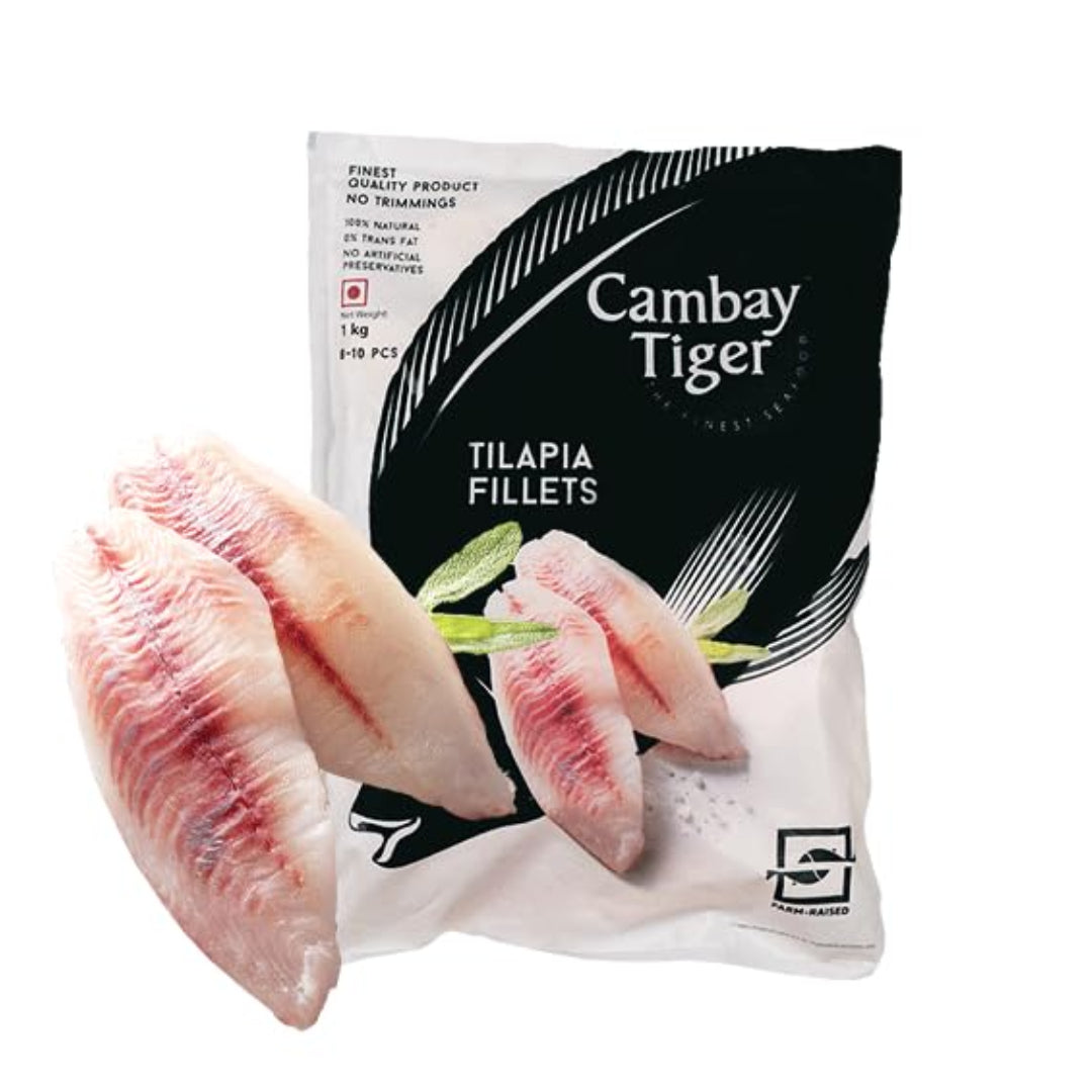 Tilapia Fillets - Antibiotics And Hormone Free - Cambay Tiger - 1000gm