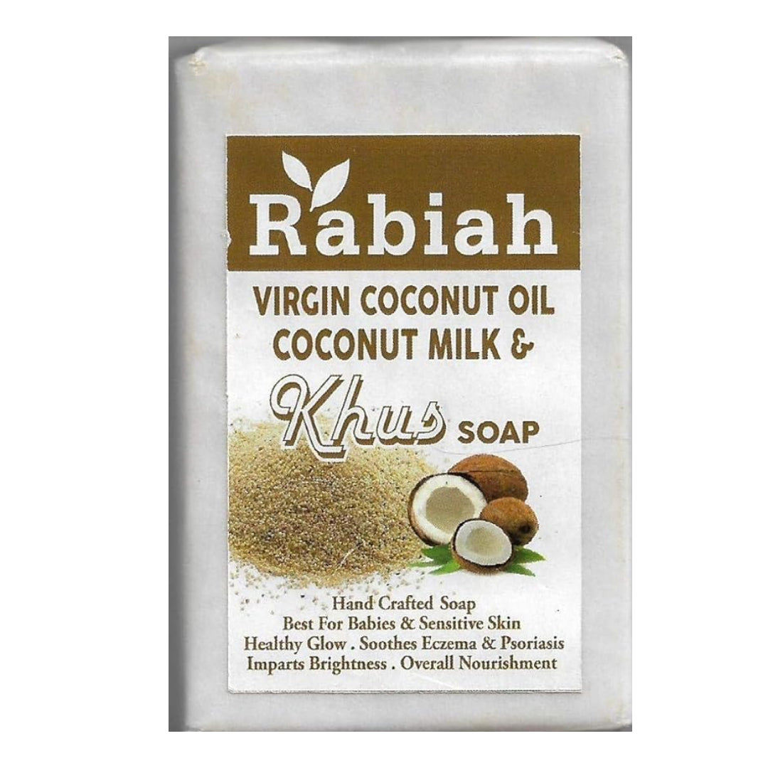 Virgin Coconut Oil &amp;amp; Coconut Milk Khus Soap – Rabiah – 100gm