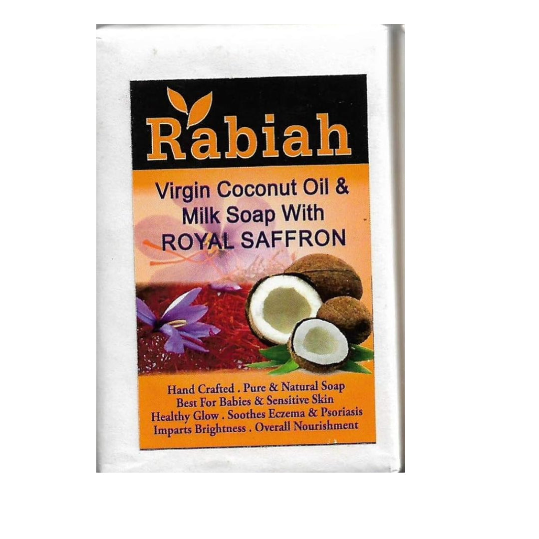 Virgin Coconut Oil & Coconut Milk Royal Saffron Soap – Rabiah – 100gm