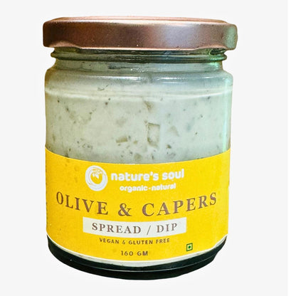Olive &amp;amp; Caper Spread - Fresh - Vegan &amp;amp; Gluten Free - Made with Organic Ingredients - 160gm