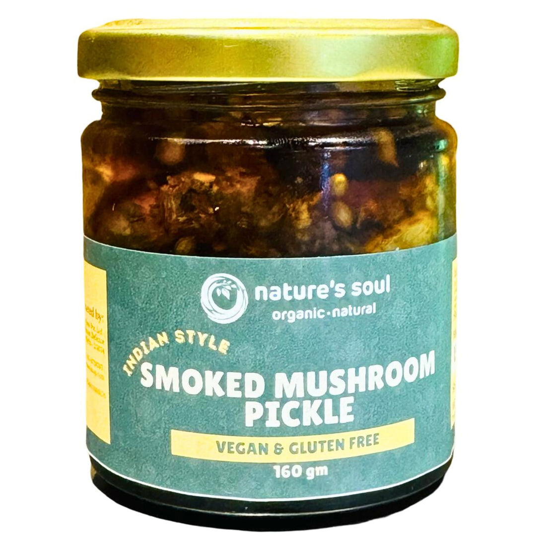 Smoked Mushroom Pickle Indian Style - Fresh - Vegan & Gluten Free - Made with Organic Ingredients - 160gm