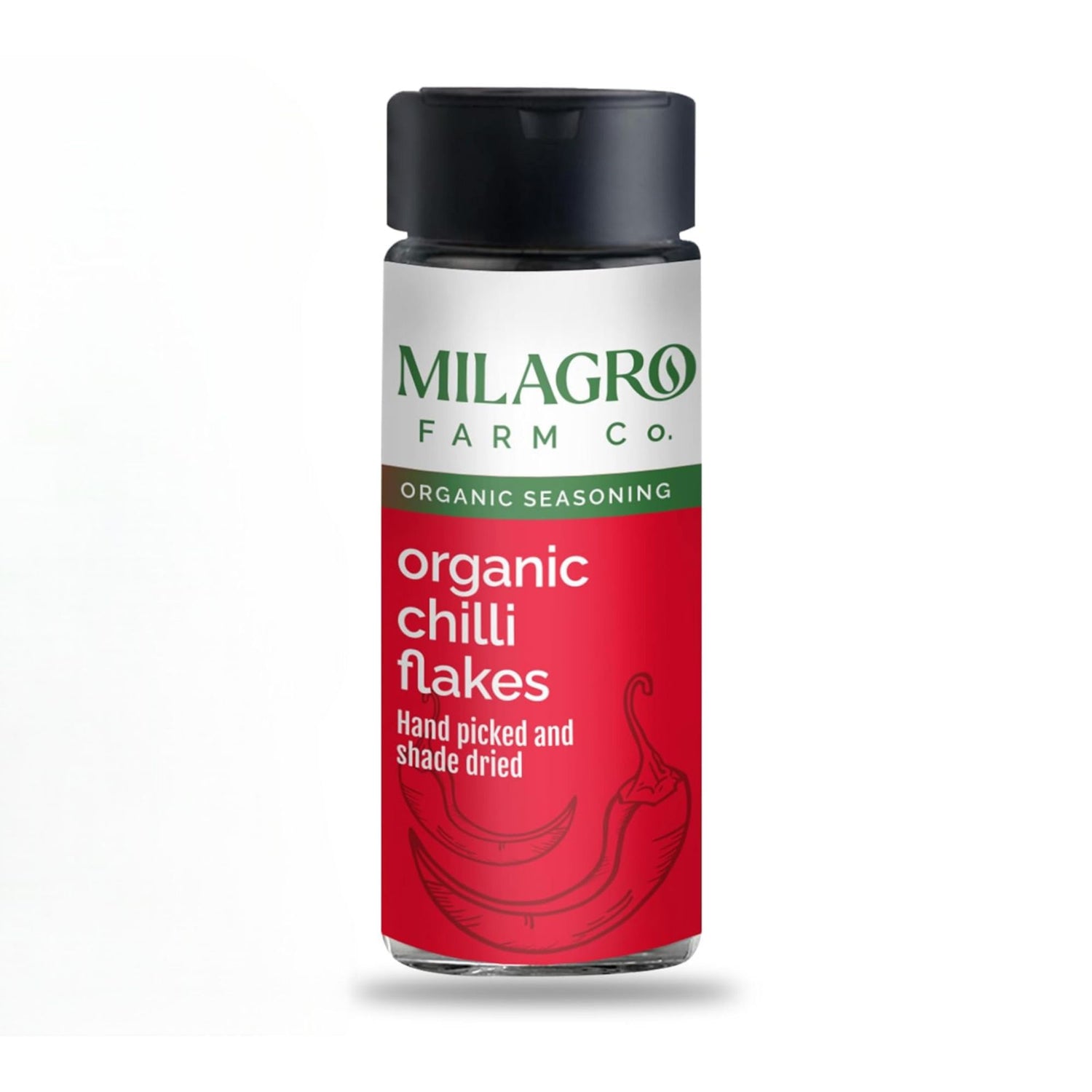 Seasoning | Chilli Flakes Seasoning - Hand Picked And Shade Dried - Organic – Milagro Farm Co. – 45gm