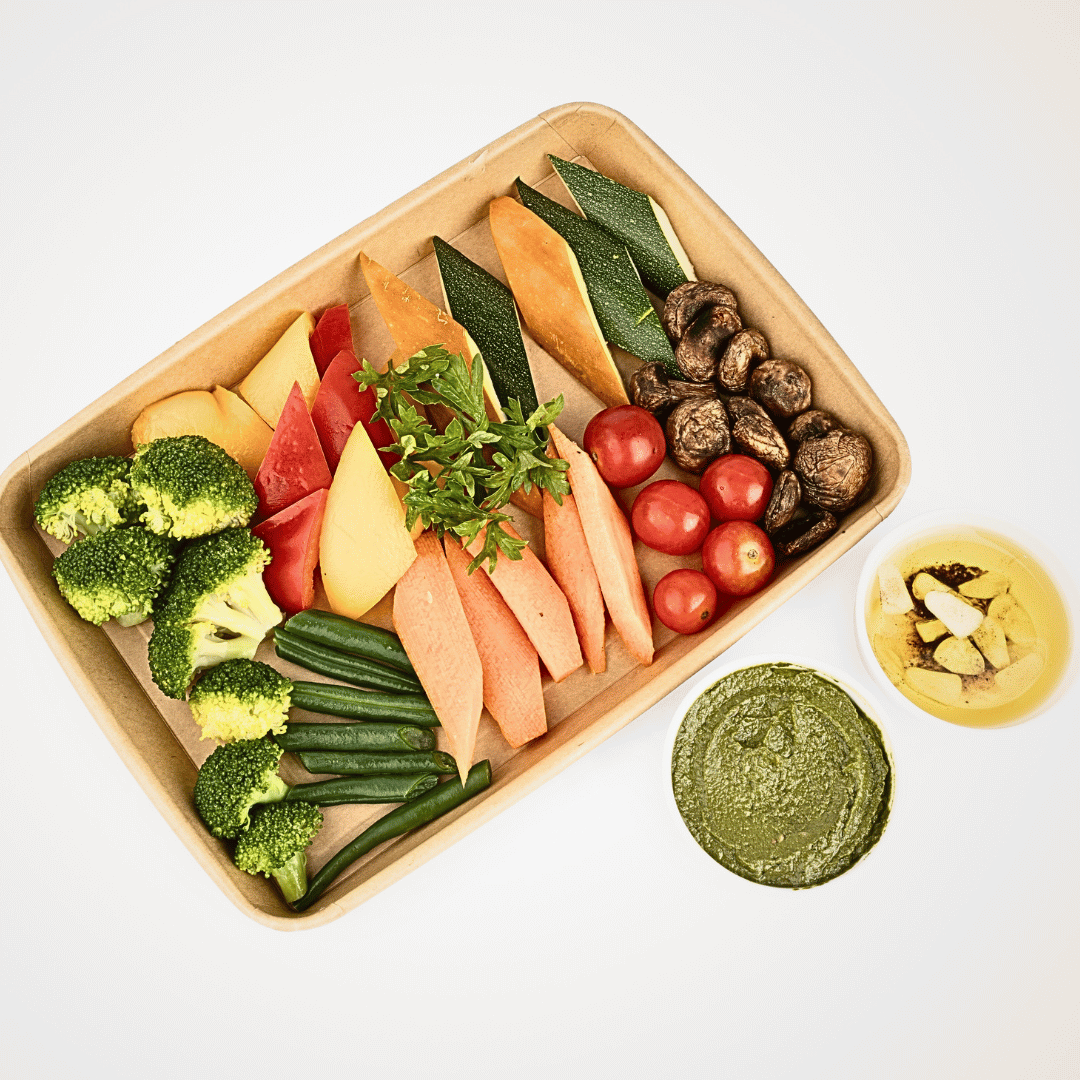 English Vegetables with Pesto - Fresh - Ready to Cook - Vegan &amp; Gluten Free - Made with Organic Ingredients - Box
