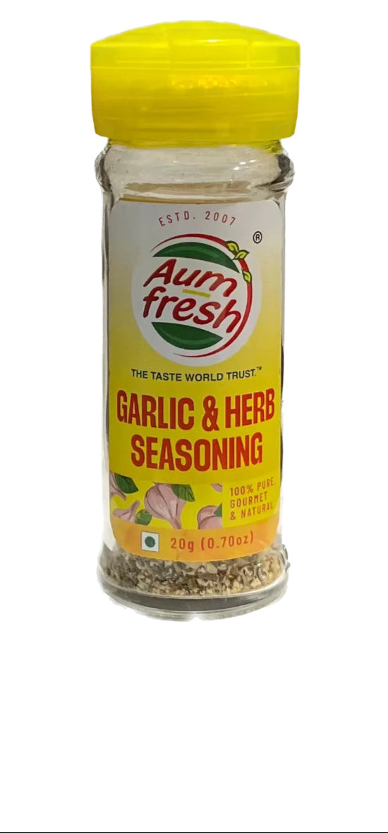 Seasoning | Garlic & Herb Seasoning – No Additives, Preservatives & No Artificial Flavour Or MSG Free – Aum Fresh – 40gm