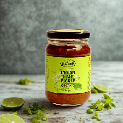 Pickle | Indian Lime Pickle -Made with Sun-Cured Indian limes-Boosts immunity and Aids Iron absorption - No added Vinegar, Sugar or Preservativess– Wildstraw – 300gm