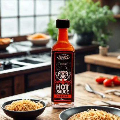 Sauce | Blazing Hot Sauce - Vegan -No synthetic Vinegar, no preservatives- No Preservatives or Artificial additives– Wildstraw – 60gm
