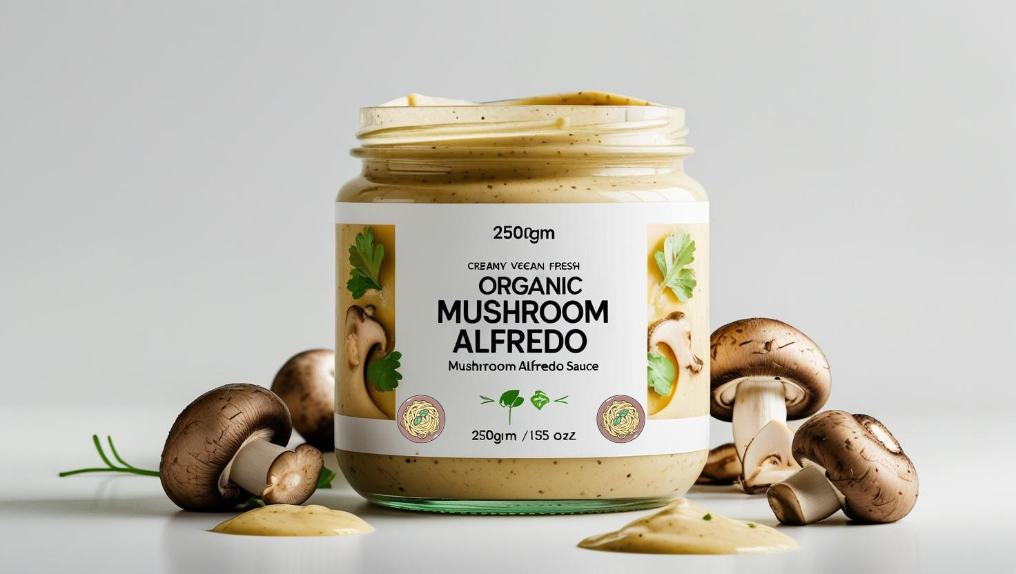 Mushroom Alfredo Sauce - Fresh - Vegan &amp; Gluten Free - Made with Organic Ingredients - Nature&