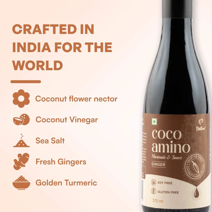 Coco Amino | Marinade &amp; Sauce (ginger) – Gluten Free &amp; Soy Free – Balion – 375ml