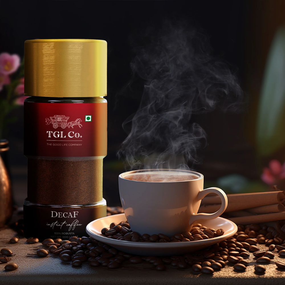 Coffee | Decaf Premium Instant Coffee - 100% Robusta (No Caffeine)-TGL Co-100gm